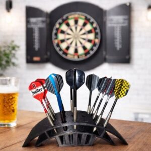 Dartpijlhouder – Geschikt voor 5 Sets Darts – Stabiele Tafelhouder – Zwart Design